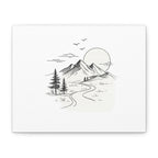 Mountain Lakeside Canvas Print — Minimalist Nature Wall Art