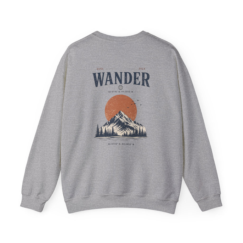 Wander Mountain Crewneck Sweatshirt — Vintage Sun & Peak Graphic