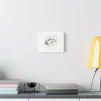 Mountain Lakeside Canvas Print — Minimalist Nature Wall Art