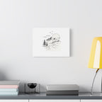 Mountain Lakeside Canvas Print — Minimalist Nature Wall Art